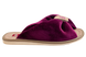 Женские открытые тапочки БЕЛСТА из велюра цвета марсала на бежевой стельке - 3