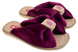 Женские открытые тапочки БЕЛСТА из велюра цвета марсала на бежевой стельке - 1