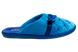 Женские закрытые тапочки БЕЛСТА из голубого велюра украшены атласным бантиком - 3