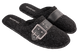 Мужские закрытые тапочки БЕЛСТА из серого войлока украшены вышивкой в виде ремешка с пряжкой - 1