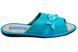 Женские открытые тапочки БЕЛСТА из вельвета бирюзового цвета украшены бирюзовой атласной лентой с бантиком - 3