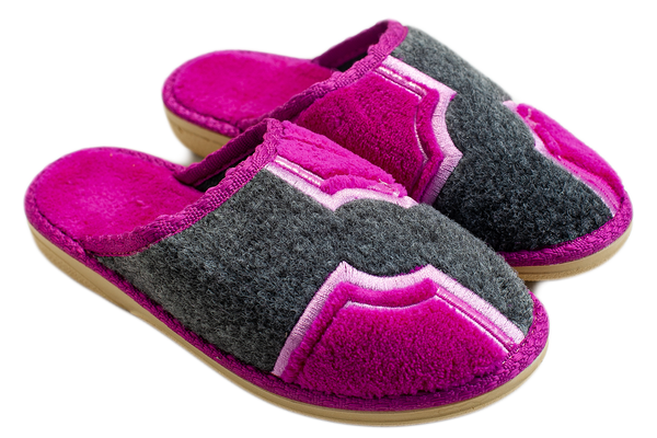 Children's closed slippers BELSTA of felt on terry - 1