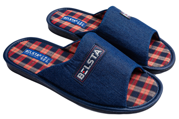 Men's open denim slippers BELSTA - 1