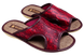 Женские открытые тапочки БЕЛСТА из красного текстиля с нанесением сублимации под эко кожу - 1