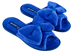 Жіночі відкриті капці БЕЛСТА із синьої махри прикрашені махровим бантом - 1