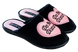 Женские тапочки БЕЛСТА из чёрного велюра украшены розовым сердцем Do not disturb - 1