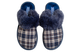 Жіночі капці БЕЛСТА з синього текстилю з принтом прикрашені хутром - 2