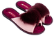 Женские открытые розовые тапочки БЕЛСТА из велюра украшены мехом цвета бордо - 1