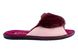 Женские открытые розовые тапочки БЕЛСТА из велюра украшены мехом цвета бордо - 3