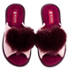 Женские открытые розовые тапочки БЕЛСТА из велюра украшены мехом цвета бордо - 2