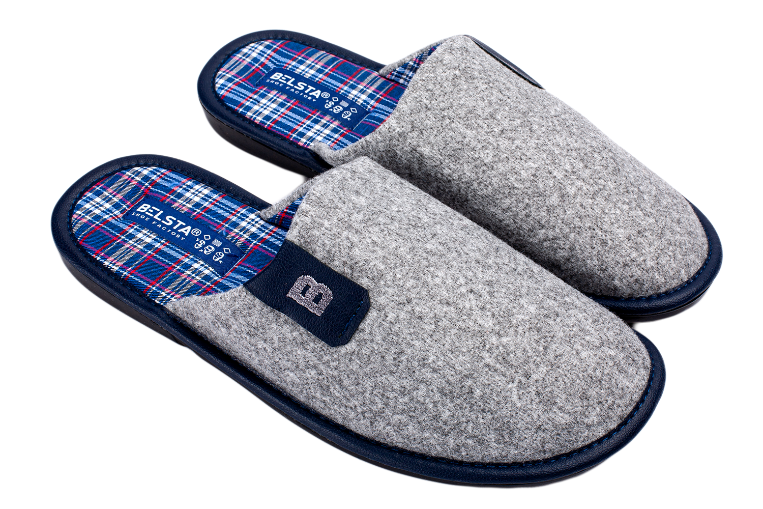 Men's gray slippers made of fine wool by BELSTA - 1