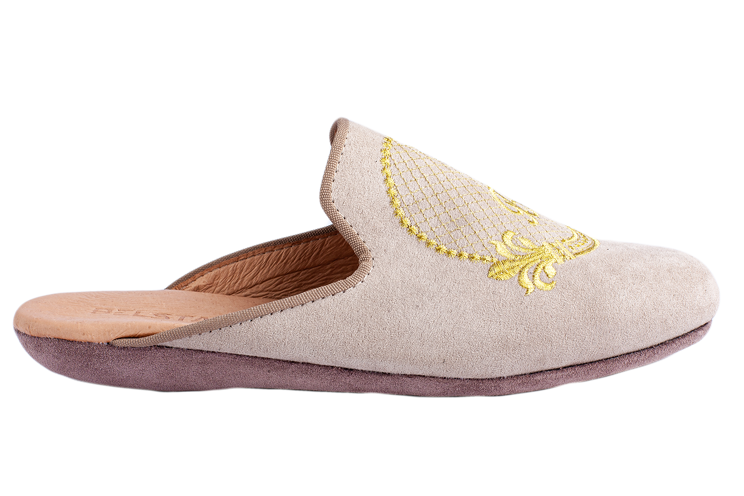 Women's home slippers BELSTA of natural suede - 3