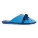 Женские закрытые тапочки БЕЛСТА из голубого велюра украшены атласным бантиком - 3