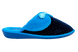 Женские закрытые тапочки БЕЛСТА из велюра чёрного цвета с принтом украшены голубым отворотом из махры и бантиком - 3
