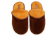 Жіночі махрові капці БЕЛСТА на тонкій підошві з мікропори коричневого кольору - 1