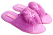 Детские открытые паркетные тапочки БЕЛСТА из розового войлока украшены мехом - 1