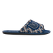 Женские открытые тапочки БЕЛСТА из синего текстиля с принтом украшены кармашком - 3