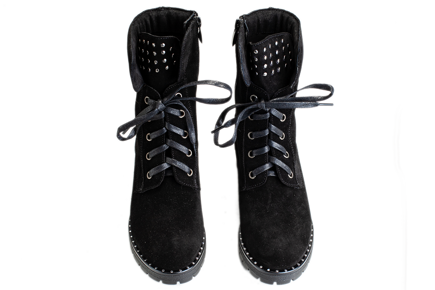 Женские демисезонные ботиночки БЕЛСТА из чёрного натурального замша - 2