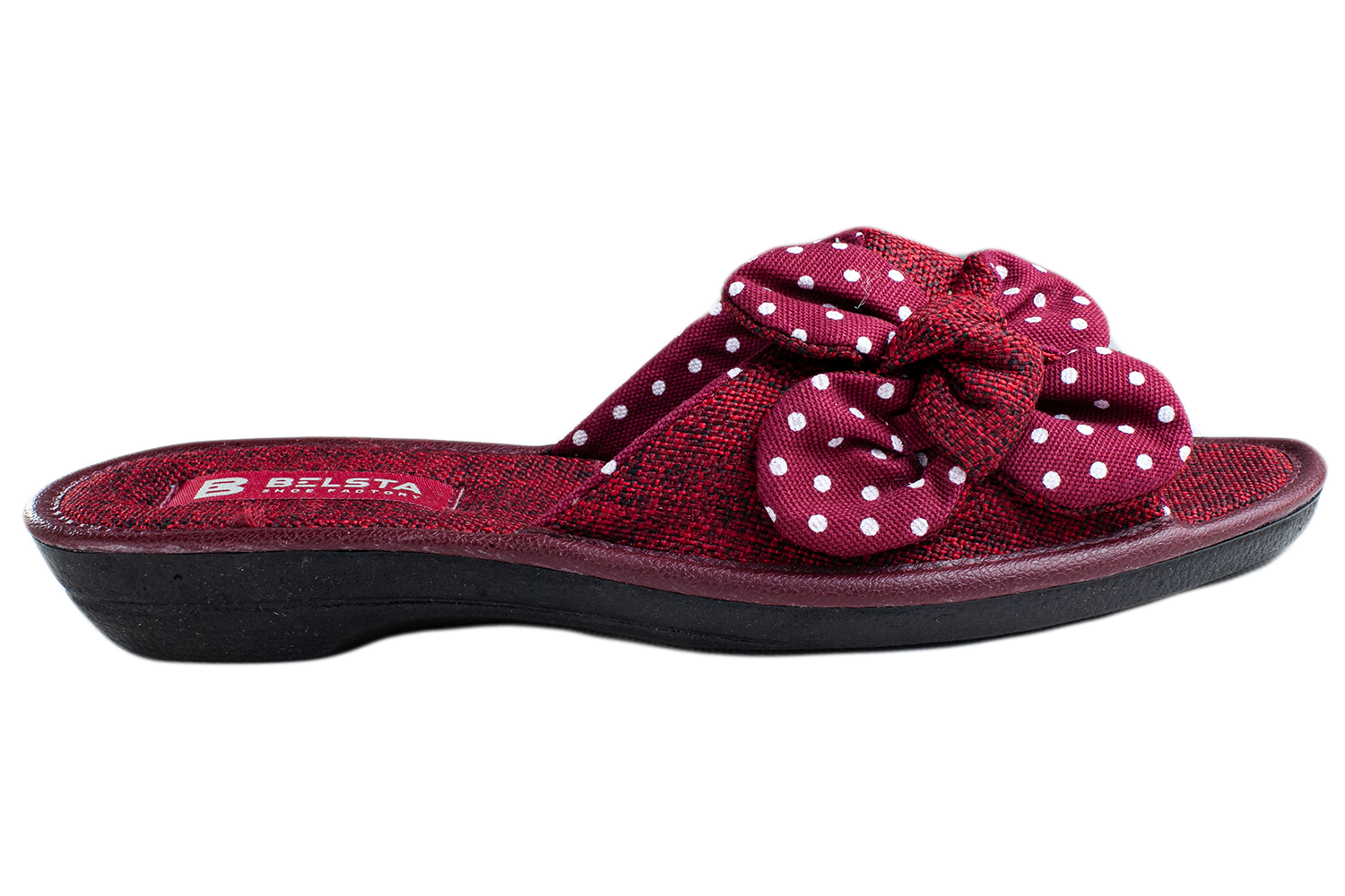 Women's open textile slippers BELSTA with flower - 3