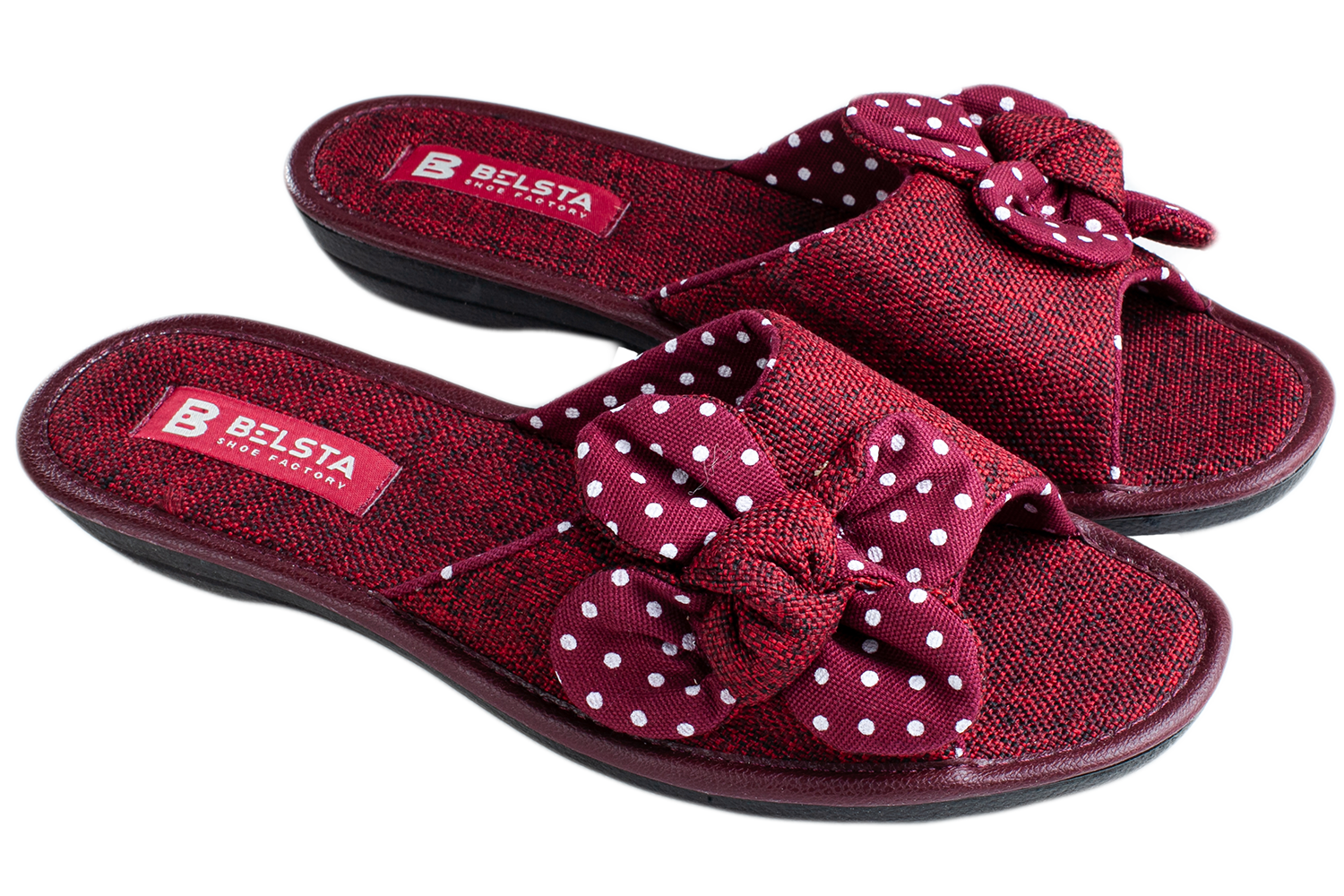 Women's open textile slippers BELSTA with flower - 1