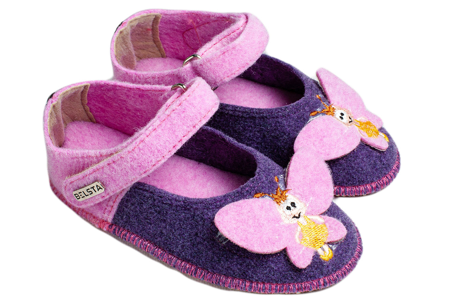 Дитячі паркетні сандалики БЕЛСТА з повсті з метеликом - 1