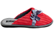 Женские закрытые тапочки БЕЛСТА из красного вельвета украшены серым атласным бантиком - 3
