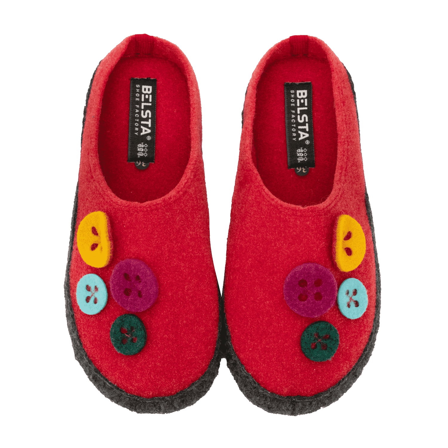 Women's felt slippers BELSTA with buttons - 2