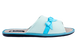 Женские открытые тапочки БЕЛСТА из вельвета голубого цвета украшены атласной лентой с бантиком - 3