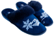 Жіночі капці БЕЛСТА з синього велюру прикрашені Сніжинками та хутром - 1