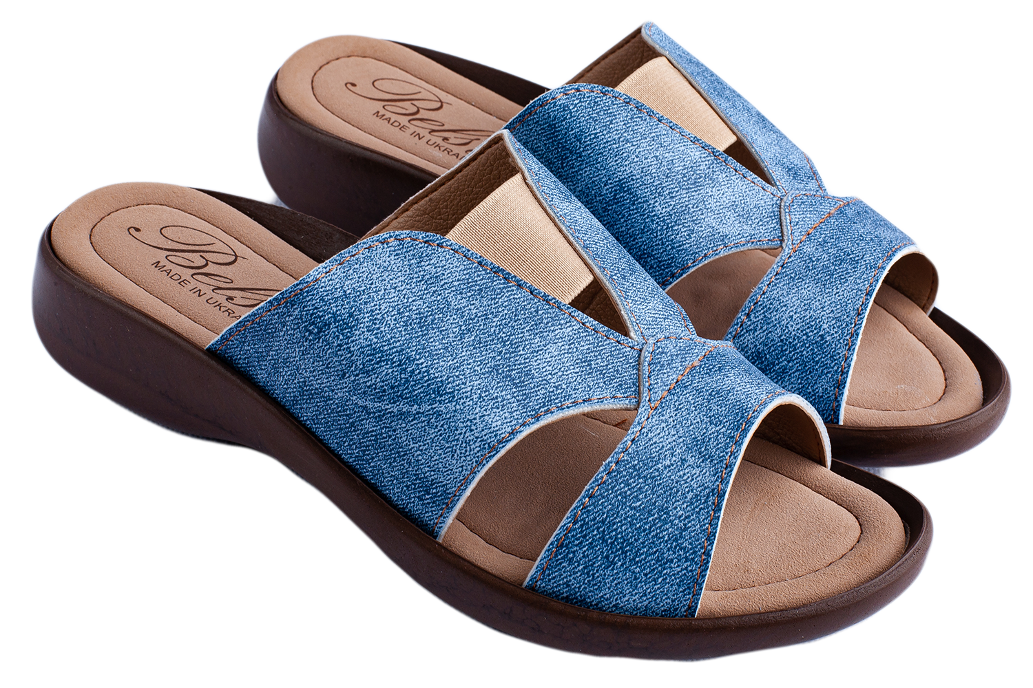 Women's summer flip-flops BELSTA of eco leather - 1