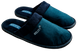 Мужские закрытые тапочки БЕЛСТА из замша цвета морской волны украшены вышивкой - 1