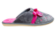 Женские закрытые тапочки БЕЛСТА из серого велюра украшены розовым атласным бантиком - 3