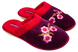 Женские закрытые тапочки БЕЛСТА из махры цвета марсала с красным отворотом украшены веточкой Сакуры - 1