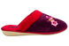 Женские закрытые тапочки БЕЛСТА из махры цвета марсала с красным отворотом украшены веточкой Сакуры - 3