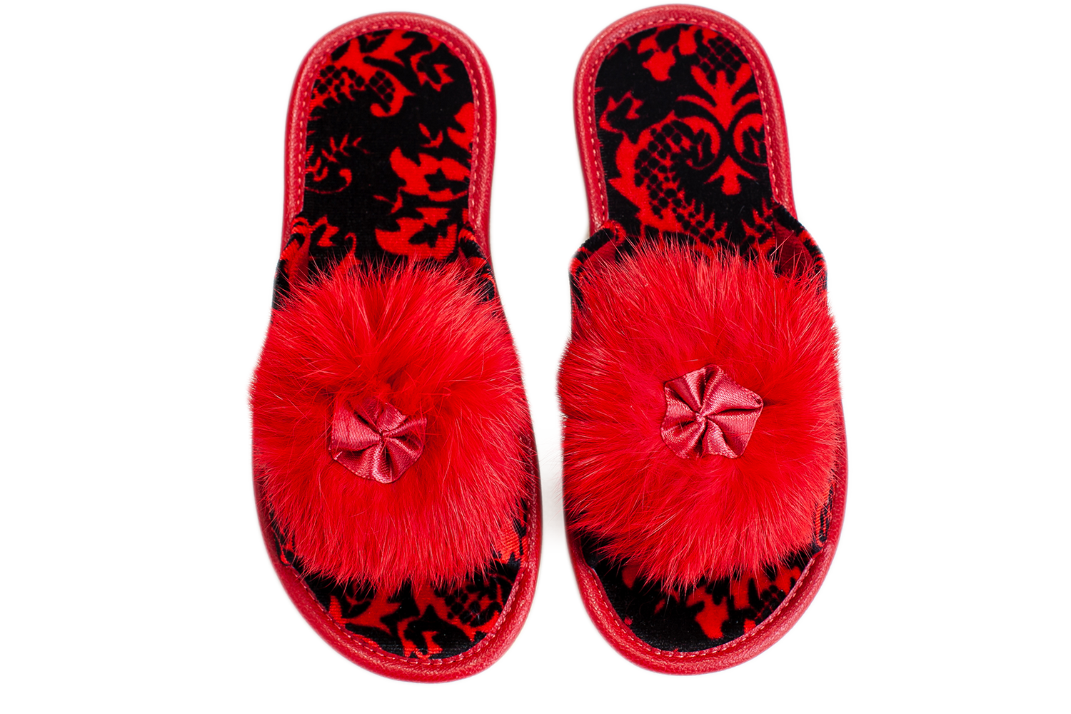 Children's open velour slippers BELSTA - 2
