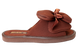 Женские открытые тапочки БЕЛСТА из коричневого текстиля украшены объёмным бантом - 3