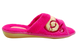Женские открытые тапочки БЕЛСТА из розовой махры украшены отворотом и узорной вышивкой - 3