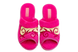 Женские открытые тапочки БЕЛСТА из розовой махры украшены отворотом и узорной вышивкой - 2