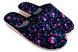Женские закрытые тапочки БЕЛСТА из чёрного вельвета с цветочным принтом - 1