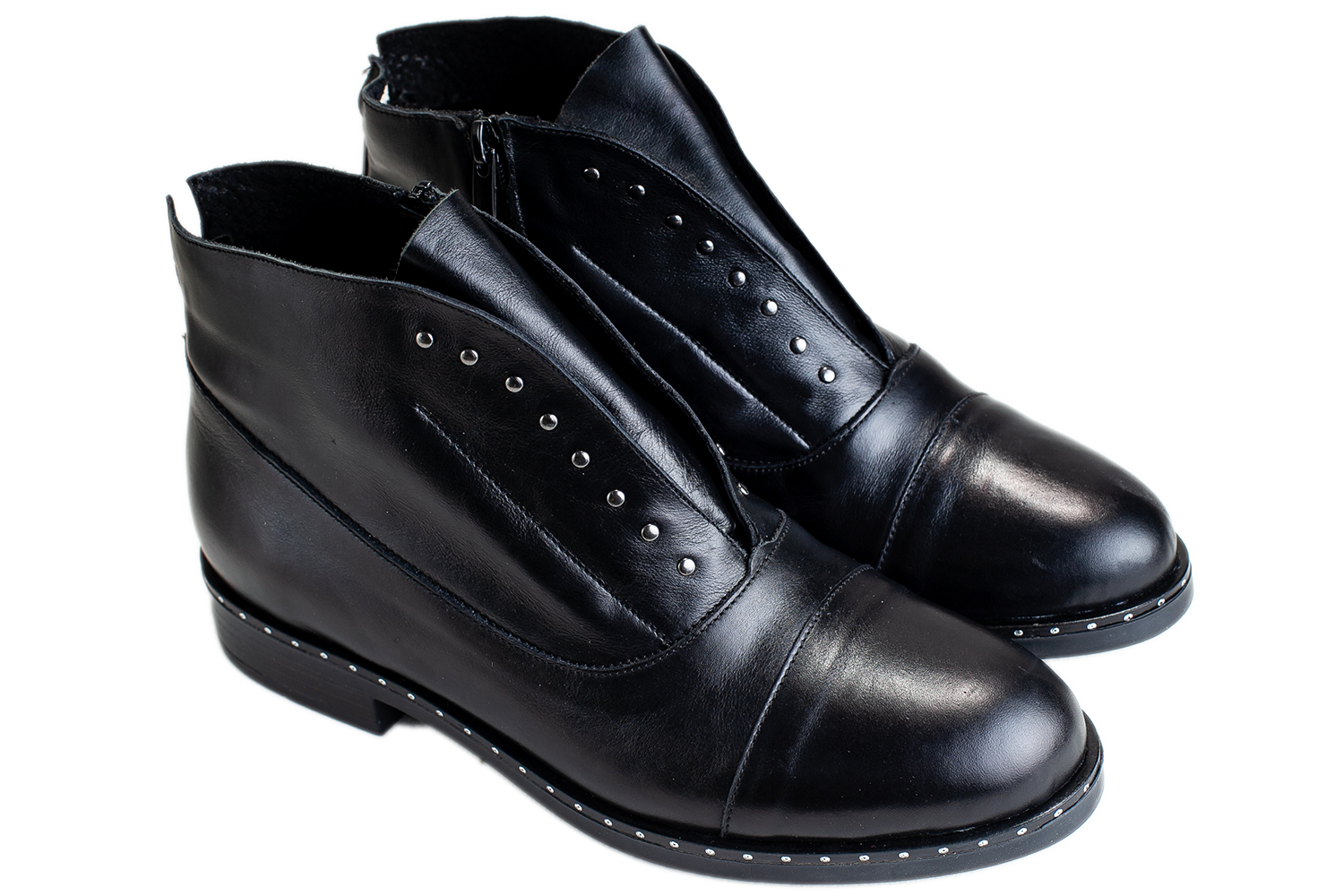 Жіночі демісезонні черевички БЕЛСТА із натуральної шкіри чорного кольору - 1