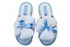 Женские открытые тапочки БЕЛСТА из текстиля голубого цвета украшены объёмным бантом - 2