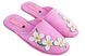 Женские закрытые тапочки БЕЛСТА из розового войлока украшены аппликацией цветочков и вышивкой - 1
