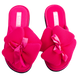Женские открытые тапочки БЕЛСТА из текстиля цвета фуксия украшены объёмным бантом - 2