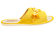 Женские открытые тапочки БЕЛСТА из вельвета жёлтого цвета украшены атласной жёлтой лентой с бантиком - 3