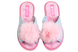 Женские открытые тапочки БЕЛСТА из серого войлока украшены розовым мехом - 2