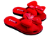 Женские открытые тапочки БЕЛСТА из красного текстиля украшены объёмным бантом - 1