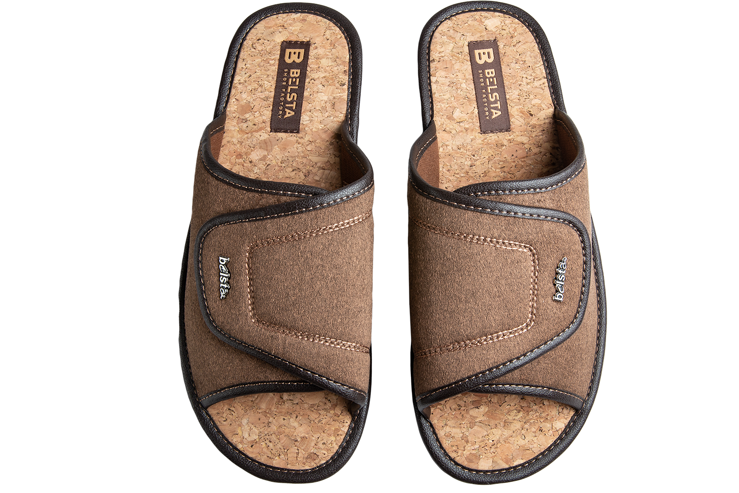 Men's slippers BELSTA suede with velcro - 2