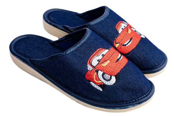 Children's slippers BELSTA of denim with embroidery - 1