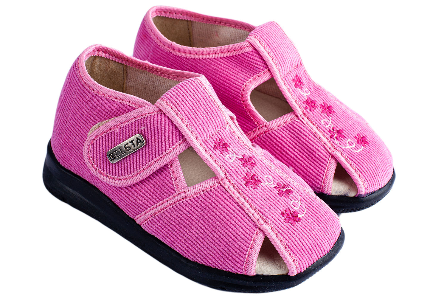 Children's sandals BELSTA of corduroy with embroidery - 1