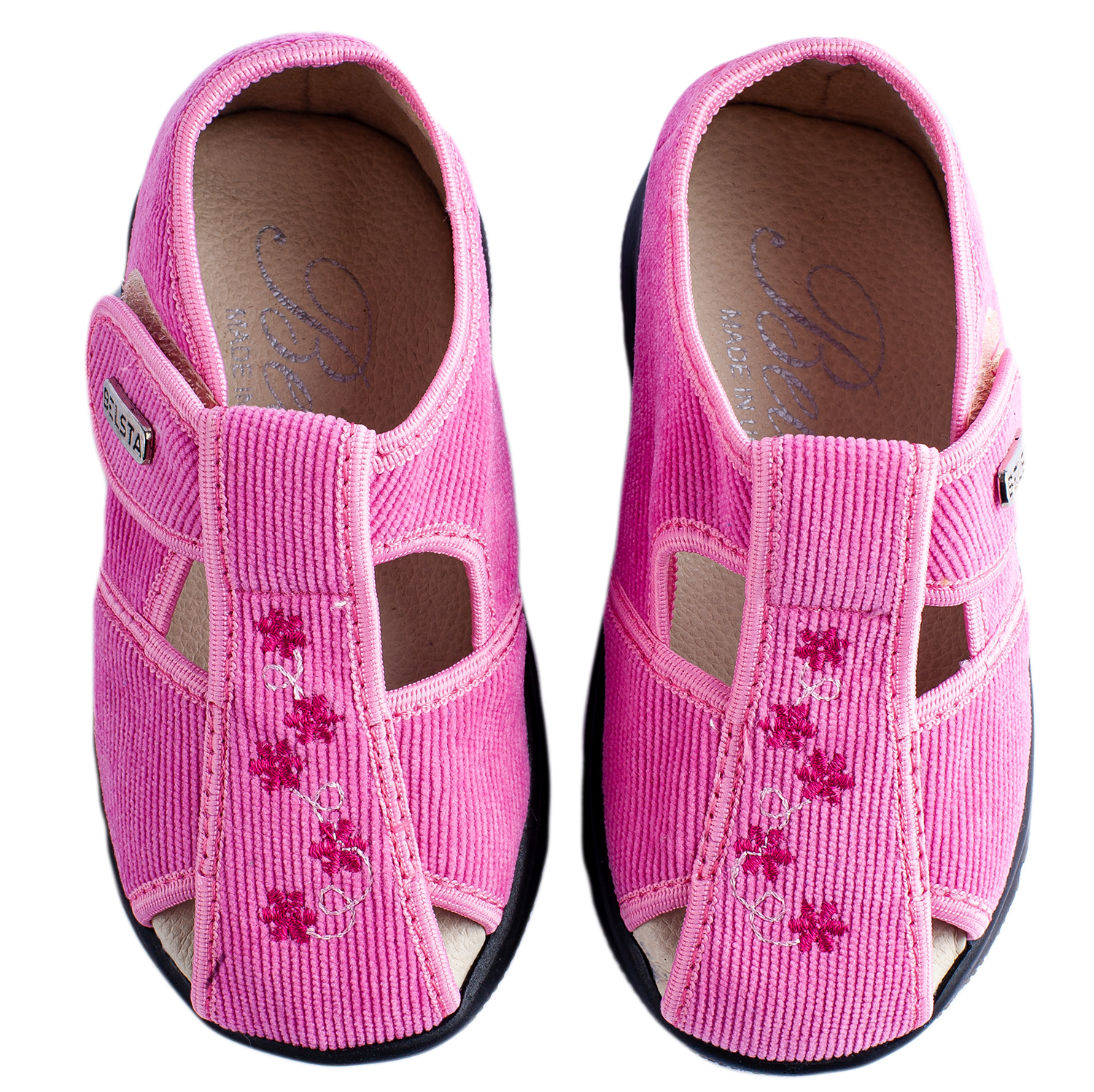 Children's sandals BELSTA of corduroy with embroidery - 2